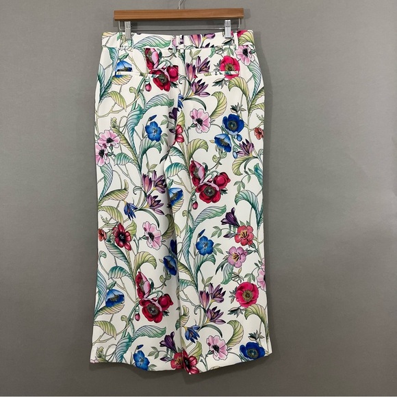 Ann Taylor White Floral Wide Leg Crop Pants - Picture 6 of 15